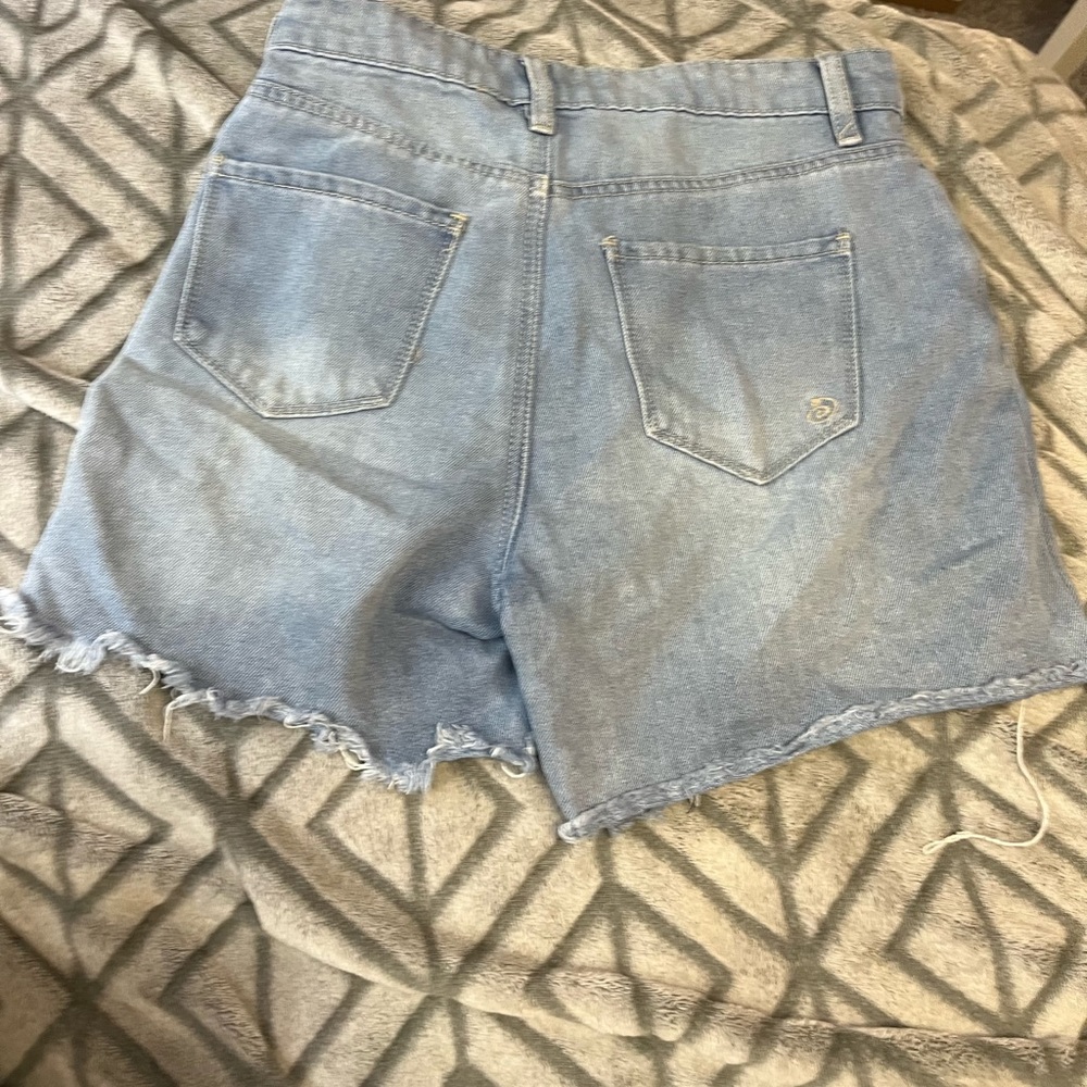 Distressed Blue Jean Shorts